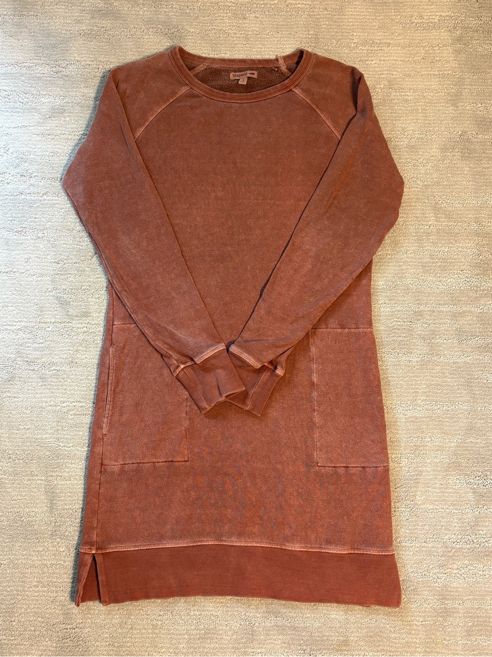 Toad&Co Rust Long Sleeve Sweatshirt Dress